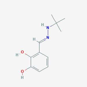 molecular formula C11H16N2O2 B15351179 3-[(E)-(tert-butylhydrazinylidene)methyl]benzene-1,2-diol 