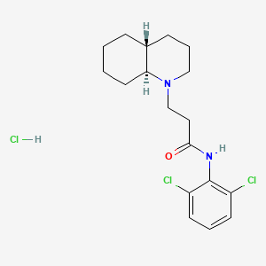 molecular formula C18H25Cl3N2O B15351243 trans-N-(2,6-Dichlorophenyl)octahydro-1(2H)-quinolinepropanamide monohydrochloride CAS No. 39493-95-3