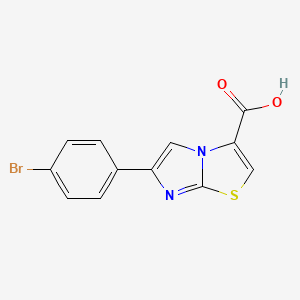 molecular formula C12H7BrN2O2S B15351328 6-(4-Bromo-phenyl)-imidazo[2,1-B]thiazole-3-carboxylic acid 