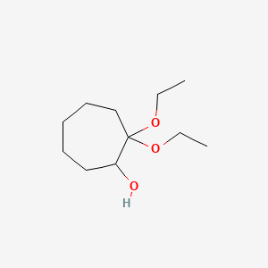 molecular formula C11H22O3 B15351417 Cycloheptanol, 2,2-diethoxy- 