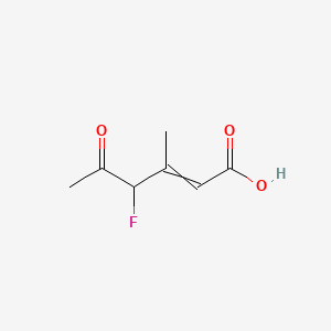 molecular formula C7H9FO3 B15351484 2-Hexenoic acid, 4-fluoro-3-methyl-5-oxo- 