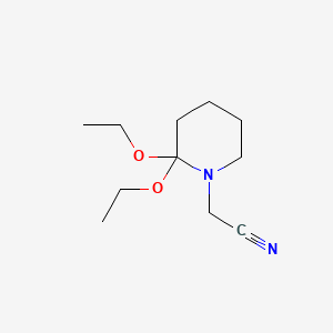 molecular formula C11H20N2O2 B15351494 2-(2,2-Diethoxypiperidin-1-yl)acetonitrile 