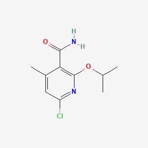 molecular formula C10H13ClN2O2 B15351498 6-Chloro-2-isopropoxy-4-methylnicotinamide 