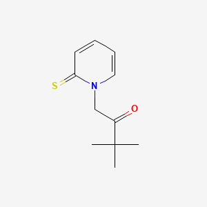 molecular formula C11H15NOS B15351528 3,3-Dimethyl-1-(2-sulfanylidenepyridin-1-yl)butan-2-one 