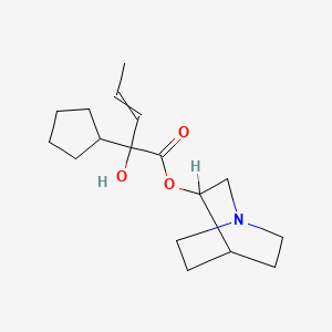 molecular formula C17H27NO3 B15351548 Cyclopentaneacetic acid, alpha-hydroxy-alpha-1-propen-1-yl-, 1-azabicyclo[2.2.2]oct-3-yl ester 