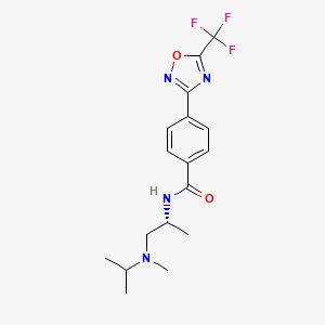 molecular formula C17H21F3N4O2 B15351619 (R)-N-[1-[Isopropyl(methyl)aminopropan-2-yl]-4-[5-(trifluoromethyl)-1,2,4-oxadiazol-3-yl]benzamide 