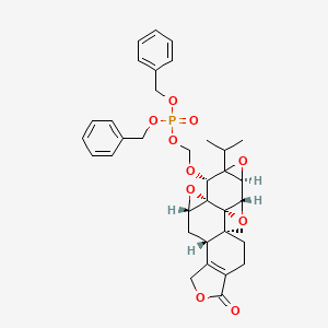 molecular formula C35H39O10P B15351661 dibenzyl [(1S,2S,4S,5S,8R,9R,11S,13S)-1-methyl-17-oxo-7-propan-2-yl-3,6,10,16-tetraoxaheptacyclo[11.7.0.02,4.02,9.05,7.09,11.014,18]icos-14(18)-en-8-yl]oxymethyl phosphate 