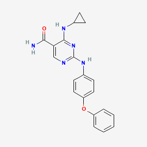 molecular formula C20H19N5O2 B15351673 4-(cyclopropylamino)-2-(4-phenoxyanilino)pyrimidine-5-carboxamide 