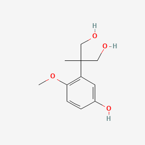 molecular formula C11H16O4 B15351708 2-(5-Hydroxy-2-methoxyphenyl)-2-methylpropane-1,3-diol 