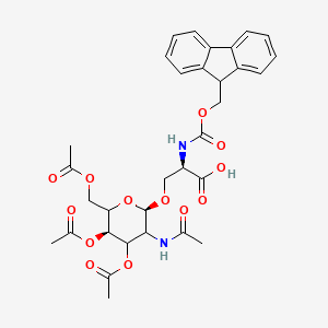 molecular formula C32H36N2O13 B15351754 (2R)-3-[(2R,5R)-3-acetamido-4,5-diacetyloxy-6-(acetyloxymethyl)oxan-2-yl]oxy-2-(9H-fluoren-9-ylmethoxycarbonylamino)propanoic acid 