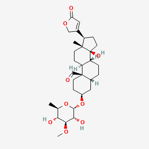 (3S,5R,8R,9S,10R,13R,14S,17R)-3-[(2S,3R,4S,5R,6R)-3,5-dihydroxy-4-methoxy-6-methyloxan-2-yl]oxy-14-hydroxy-13-methyl-17-(5-oxo-2H-furan-3-yl)-1,2,3,4,5,6,7,8,9,11,12,15,16,17-tetradecahydrocyclopenta[a]phenanthrene-10-carbaldehyde