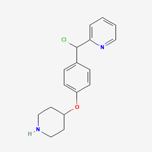 molecular formula C17H19ClN2O B15351825 4-(4-(Chloro(pyridin-2-yl)methyl)phenoxy)piperidine 