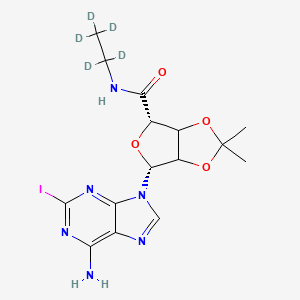 molecular formula C15H19IN6O4 B15351859 2-Iodo-5'-ethyl-d5-carboxamido-2',3'-O-isopropylidine Adenosine 