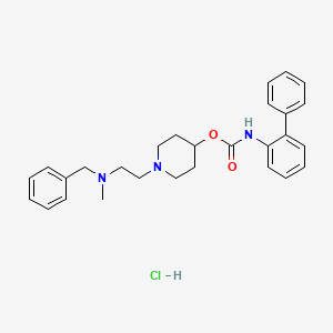 molecular formula C28H34ClN3O2 B15351885 1-(2-(Benzyl(methyl)amino)ethyl)piperidin-4-yl [1,1'-biphenyl]-2-ylcarbamate Hydrochloride 