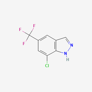 molecular formula C8H4ClF3N2 B15351930 7-Chloro-5-(trifluoromethyl)-1H-indaZole 