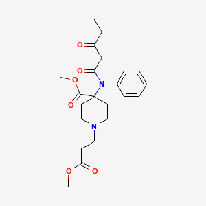 molecular formula C23H32N2O6 B15351988 1-(Methoxycarbonyl-ethyl)-4-[(2-methyl-3-oxo-pentanoyl)-phenyl-amino]-piperidine-4-carboxylic Acid Methyl Ester CAS No. 2518277-19-3