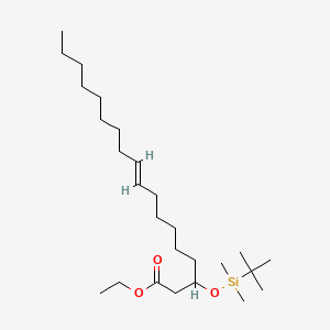 molecular formula C26H52O3Si B15352043 ethyl (E)-3-[tert-butyl(dimethyl)silyl]oxyoctadec-9-enoate 