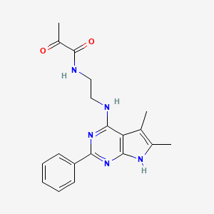 N-[2-[(5,6-dimethyl-2-phenyl-7H-pyrrolo[2,3-d]pyrimidin-4-yl)amino]ethyl]-2-oxopropanamide