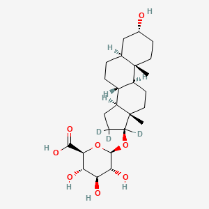 (2S,3S,4S,5R,6R)-3,4,5-trihydroxy-6-[[(3R,5S,8R,9S,10S,13S,14S,17S)-16,16,17-trideuterio-3-hydroxy-10,13-dimethyl-2,3,4,5,6,7,8,9,11,12,14,15-dodecahydro-1H-cyclopenta[a]phenanthren-17-yl]oxy]oxane-2-carboxylic acid