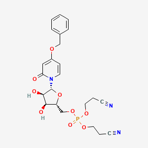 ((2R,3S,4R,5R)-5-(4-(Benzyloxy)-2-oxopyridin-1(2H)-yl)-3,4-dihydroxytetrahydrofuran-2-yl)methyl bis(2-cyanoethyl) Phosphate