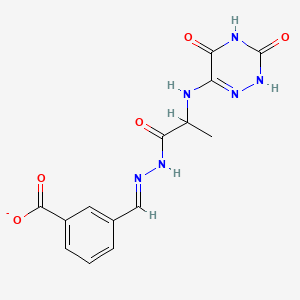 3-[(E)-[2-[(3,5-dioxo-2H-1,2,4-triazin-6-yl)amino]propanoylhydrazinylidene]methyl]benzoate