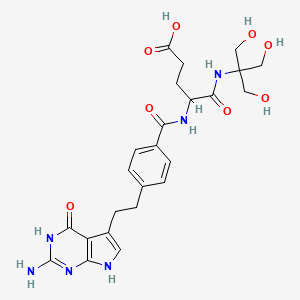 4-[[4-[2-(2-Amino-4-oxo-3,7-dihydropyrrolo[2,3-d]pyrimidin-5-yl)ethyl]benzoyl]amino]-5-[[1,3-dihydroxy-2-(hydroxymethyl)propan-2-yl]amino]-5-oxopentanoic acid