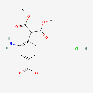 molecular formula C13H16ClNO6 B15352215 Dimethyl 2-(2-Amino-4-(methoxycarbonyl)phenyl)malonate Hydrochloride 