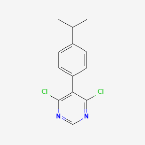 molecular formula C13H12Cl2N2 B15352292 4,6-Dichloro-5-(4-propan-2-ylphenyl)pyrimidine 