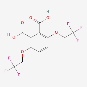 molecular formula C12H8F6O6 B15352327 3,6-Bis(2,2,2-trifluoroethoxy)phthalic Acid 