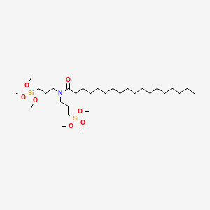 molecular formula C30H65NO7Si2 B15352328 N,N-Bis[3-(trimethoxysilyl)propyl]octadecanamide 