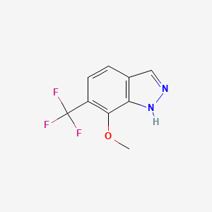 molecular formula C9H7F3N2O B15352366 7-Methoxy-6-(trifluoromethyl)-1H-indazole 