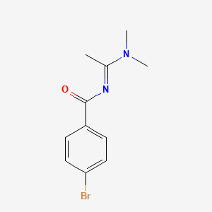 molecular formula C11H13BrN2O B15352446 4-bromo-N-[1-(dimethylamino)ethylidene]benzamide 