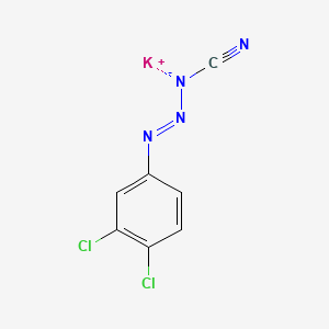 molecular formula C7H3Cl2KN4 B15352544 3-(3,4-Dichlorophenyl)triaz-2-ene-1-carbonitrile Potassium Salt 