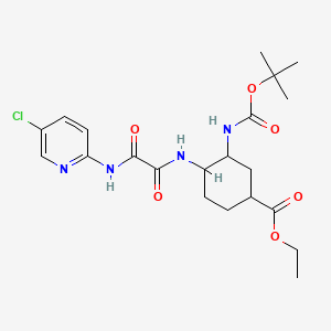 Ethyl 4-[[2-[(5-chloropyridin-2-yl)amino]-2-oxoacetyl]amino]-3-[(2-methylpropan-2-yl)oxycarbonylamino]cyclohexane-1-carboxylate