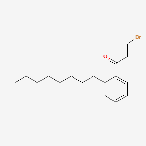 molecular formula C17H25BrO B15352640 3-Bromo-1-(2-octylphenyl)propan-1-one 