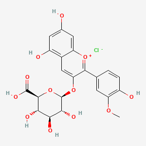 molecular formula C22H21ClO12 B15352690 3-(((2S,3R,4S,5S,6S)-6-Carboxy-3,4,5-trihydroxytetrahydro-2H-pyran-2-yl)oxy)-5,7-dihydroxy-2-(4-hydroxy-3-methoxyphenyl)chromenylium Chloride 