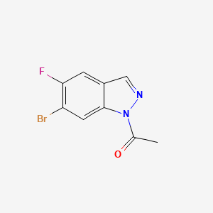 molecular formula C9H6BrFN2O B15352699 1-(6-Bromo-5-fluoro-1h-indazol-1-yl)ethanone 