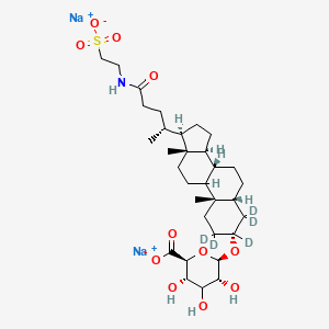 disodium;(2S,3S,5R,6R)-3,4,5-trihydroxy-6-[[(3R,5R,8R,10S,13R,14S,17R)-2,2,3,4,4-pentadeuterio-10,13-dimethyl-17-[(2R)-5-oxo-5-(2-sulfonatoethylamino)pentan-2-yl]-1,5,6,7,8,9,11,12,14,15,16,17-dodecahydrocyclopenta[a]phenanthren-3-yl]oxy]oxane-2-carboxylate