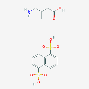 molecular formula C15H19NO8S2 B15352751 4-amino-3-methylbutanoic acid;naphthalene-1,5-disulfonic acid 