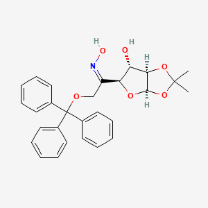 molecular formula C28H29NO6 B15352758 1,2-O-(1-Methylethylidene)-6-O-(triphenylmethyl)-Beta-L-arabino-hexofuranos-5-ulose Oxime 