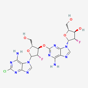 (2R,3R,4S,5R)-5-(6-Amino-2-((2R,3R,4S)-5-(6-amino-2-chloro-7H-purine-7-yl)-4-fluoro-2-(hydroxymethyl)-tetrahydrofuran-3-yl-oxy)-9H-purine-9-yl-4-fluoro-hydroxymethyl-tetrahydrofuran-3-ol