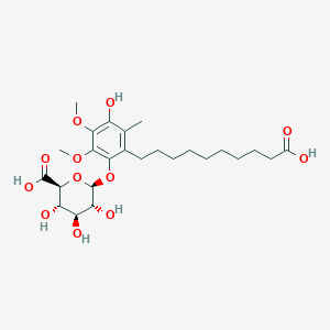 molecular formula C25H38O12 B15352843 4-Hydroxy-2-(10-carboxydecyl)-5,6-dimethoxy-3-methylphenyl beta-D-Glucuronide 