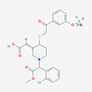 (2E)-2-[1-[1-(2-chlorophenyl)-2-methoxy-2-oxoethyl]-4-[2-oxo-2-[3-(trideuterio(113C)methoxy)phenyl]ethyl]sulfanylpiperidin-3-ylidene]acetic acid