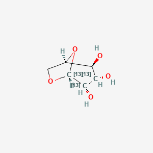 molecular formula C6H10O5 B15352893 1,6-Anhydro-beta-D-mannopyranose-13C3 