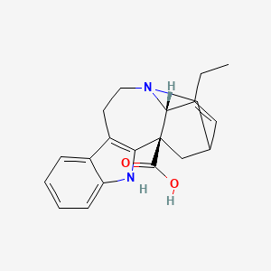 molecular formula C20H22N2O2 B15352901 (1R,18R)-17-ethyl-3,13-diazapentacyclo[13.3.1.02,10.04,9.013,18]nonadeca-2(10),4,6,8,16-pentaene-1-carboxylic acid 