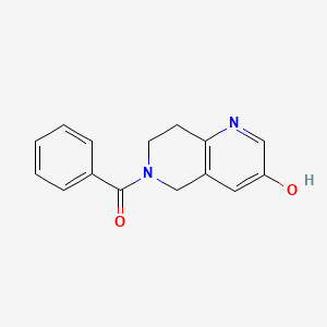 molecular formula C15H14N2O2 B15352932 (3-hydroxy-7,8-dihydro-5H-1,6-naphthyridin-6-yl)-phenylmethanone 