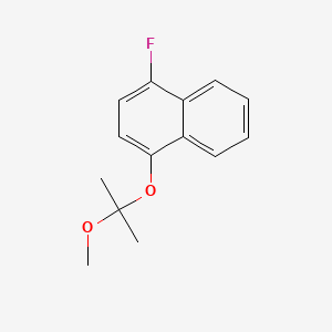 molecular formula C14H15FO2 B15353067 4-Fluoro-1-((2-methoxypropan-2-yl)oxy)naphthalenol 