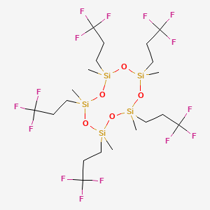 molecular formula C20H35F15O5Si5 B15353084 Cyclopentasiloxane, 2,4,6,8,10-pentamethyl-2,4,6,8,10-pentakis(3,3,3-trifluoropropyl)- CAS No. 2063-78-7