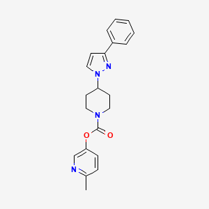 molecular formula C21H22N4O2 B15353136 (6-Methylpyridin-3-yl) 4-(3-phenylpyrazol-1-yl)piperidine-1-carboxylate 