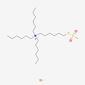 molecular formula C25H54BrNO2S2 B15353141 6-(Trihexylammonium)hexyl Methanethiosulfonate Bromide 